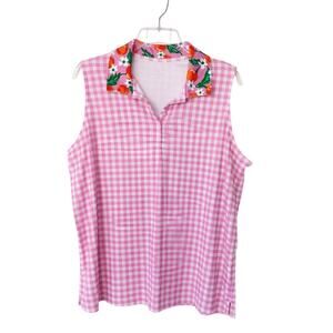 Draper James x Lands' End gingham sleeveless polo size 1X